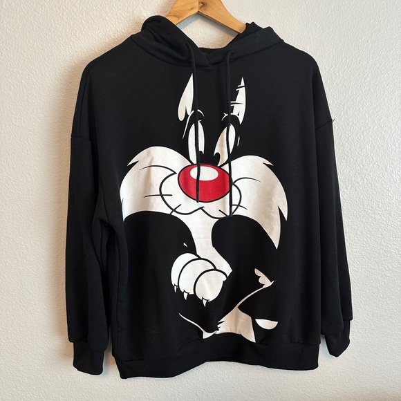 Warner Bros. Other - Black Sylvester Looney Toons Hoodie Sweatshirt